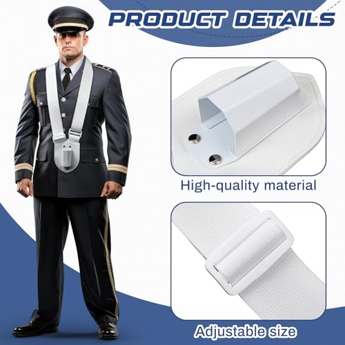 Jecery Single Strap Parade Flag Carrier Parade Harness Color Guard Flag Pole Holder Nylon Sling Carrying Belt for Parades(White) - color: White, style: Single Strap