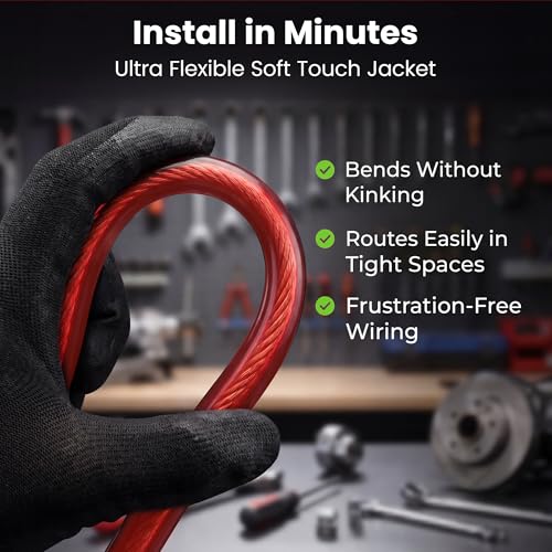 GEARit 8 Gauge Wire 50 ft Red, 8 AWG Battery Cable CCA, Copper-Clad Aluminum Power Cable for Car Audio Amp, Automotive, RV - color: 8 Gauge Wire, size: Red - 50ft