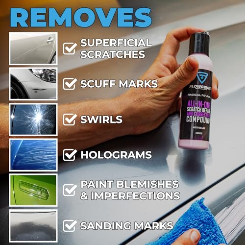 Instant Car Scratch Remover for Vehicles, All-in-One Car Paint Scratch Repair and Polishing Compound (4 oz) - Incl. Microfiber Applicator and Microfiber Towel - color: Instant Scratch Repair