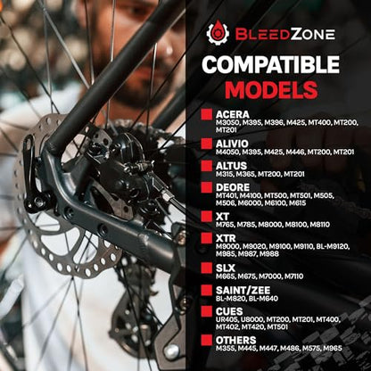 BleedZone Shimano Brake Bleed Kit with Mineral Oil - Hydraulic Brake Bleed Kit for Shimano Disc Brakes, Bike Brake Bleeder Kit, MTB Brake Bleed Kit, and Mineral Oil Brake Maintenance - size: MTB: 120ml Shimano