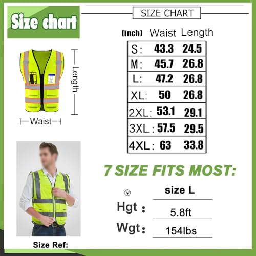 High Visibility Reflective Safety Vest with Pockets Custom Your Logo Safety Workwear - color: A Black Green Webbing, size: 3X-Large