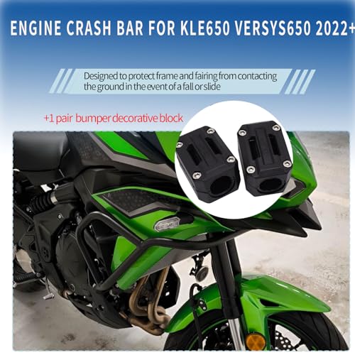 Motorcycle Accessories Frame Crash Bar Falling Protector for Ver-sys 650 Ver-sys650 KLE650 2022 2023 2024 Motorbike Highway Engine Guard Bumper, Black, MD-496-US