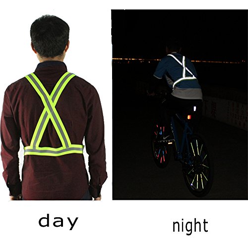 Reflective Vest with Hi Vis Bands, Fully Adjustable & Multi-Purpose: Running, Cycling, Motorcycle Safety, Dog Walking - High Visibility Blue 1PCS