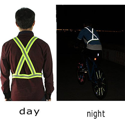 Reflective Vest with Hi Vis Bands, Fully Adjustable & Multi-Purpose: Running, Cycling, Motorcycle Safety, Dog Walking - High Visibility Blue 1PCS