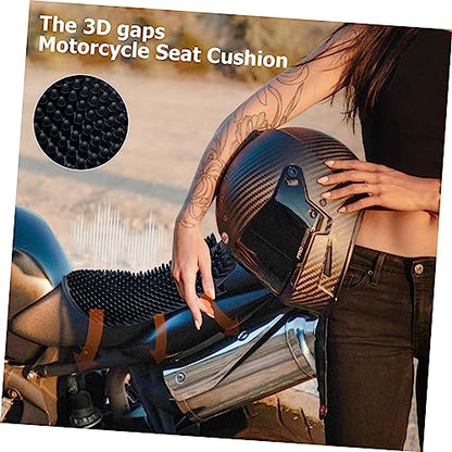 Breathable Motorcycle Seat Cushion Silicone Slip Cooling Pad Comfortable Motorcycle Seat Cover for Long Ride Heat Insulation Sunscreen Motorbike Saddle