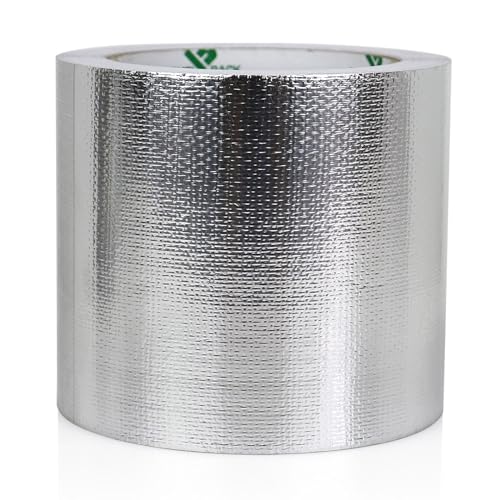 BOMEI PACK Adhesive Aluminum Foil Heat Shield Tape Barrier 4in x 66ft, Fiberglass Thermal Insulation Reflective Material High Temp - size: 4in*66ft