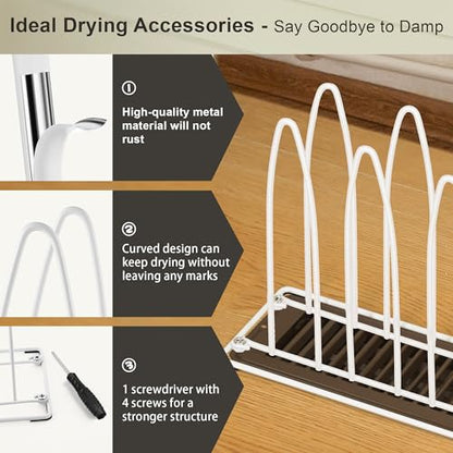 2 Pack Metal Shoe Drying Rack, Shoes, Boot, and Glove Drying Rack, Dryer Racks for Shoes and Dryer Shoe Racks Inside Dryers (White)