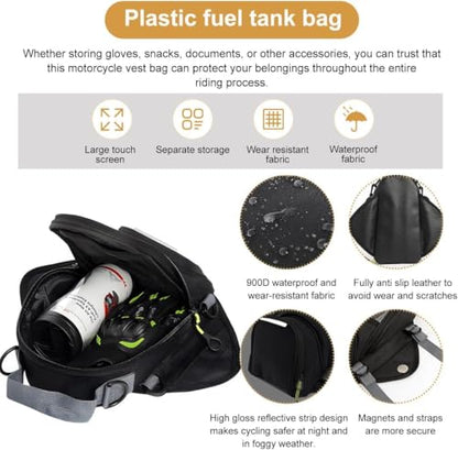 Motorcycle Bag for Piaggio Beverly 500 2009年, Waterproof and Durable Motorbike Bag Touch Screen Phone Bag Easy to Install Scratch-Resistant