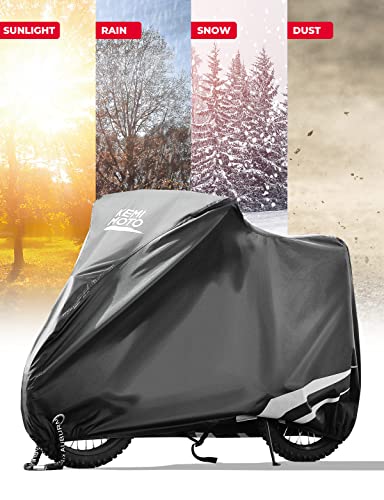 KEMIMOTO Heavy Duty 420D Motorcycle Cover Waterproof Compatible with Surron Light Bee X S Talaria X160 X260 All Weather Sur‑Ron Electric Dirt Bike Protective Rain Cover Sunlight Dust - color: Black, size: E-bike