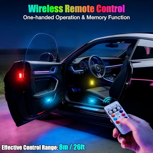 2026 Upgraded 11LEDs Wireless LED Strobe Lights, Ultra Bright 8 Colors Aircraft Strobe Lights with Remote, IP65 Waterproof Anti-Collision Warning Light for Motorcycle Bike Car Drone RV - 4PCS