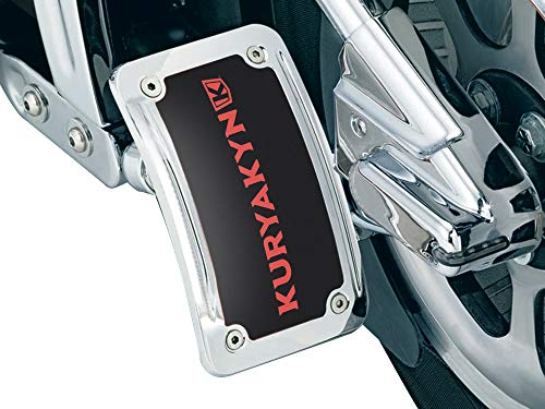 Kuryakyn 9251 Motorcycle Accent Accessory: Curved License Plate Holder and Frame with LED Illumination Lighting, Vertical Side Mount, Chrome - color: Chrome, size: Vertical Mount