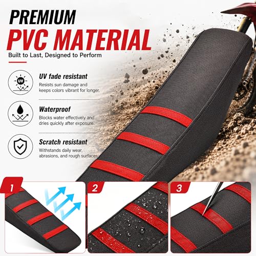 Seat Cover for Yozma IN10,Non-Slip Motorcycle Cushion Cover for Electric Dirt Bike Ebike Yozma in 10-Red - color: Red