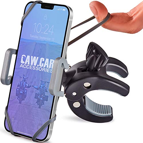 CAW.CAR Accessories Metal Bike & Motorcycle Phone Mount - The Only Unbreakable Handlebar Holder for iPhone, Samsung or Any Other Smartphone. +100 to Safeness & Comfort - color: Heavy-Duty Metal Mount