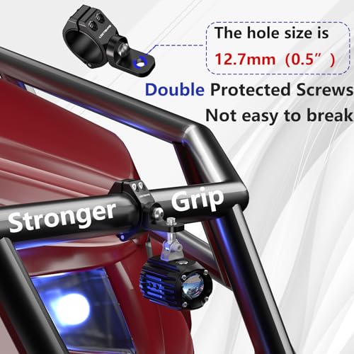 LOKTENWO Thicken UTV LED Light Bar Mounts 2PCS, Heavy Duty CNC Aluminum 360° Adjustable Whip Light Mount Light bar Mounting Bracket, Fit 1.5''/1.75''/1.85''/2''/2.1'' Roll Cage
