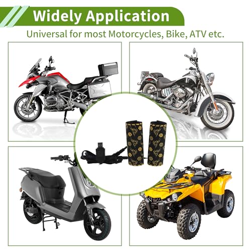 Heated Motorcycle Hand Grips Cover 5V Handlebar Cover 6 Adjustable Temperature with Memory Function Metal Heating Film Cloth Black 1set
