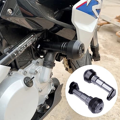 Motorcycle Falling Protection Frame Sliders Fairing Guard Anti Crash Pad Protector Compatible With BMW G310R, G310GS (2017-2025) ; G310 R, GS 17-18-19-20-21-22-23-24-25 (Gray) - color: Gray