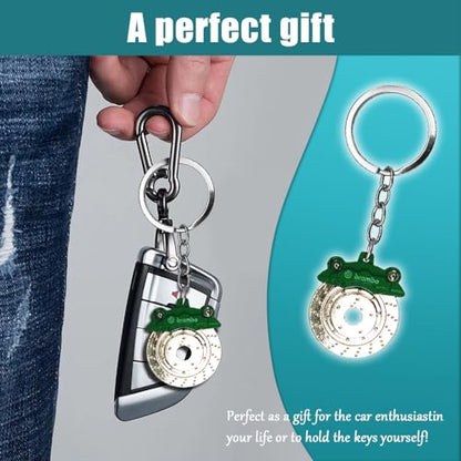 Parts Model Key Chains, Car Lovers Set, Metal Keyring, Universal Brake Rotor Keychain (K4-Green), 3.94*0.43 Inches - color: K4-green