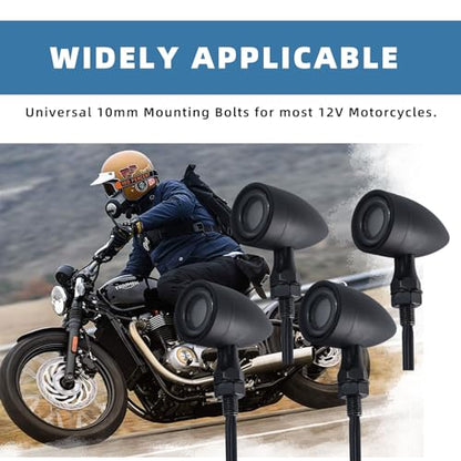 Motorcycle Bullet Turn Signals LED Front Rear Lights 4 PCS, 40 LEDs Retro Switchback Running Turn Brake Light Blinkers Universal Fit Harley Dyna Chopper Bobber Suzuki Yamaha Honda -Black - color: 2052-4PCS- BK