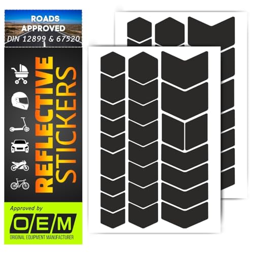 DIN 67520 reflectors Reflective Tape Stickers Waterproof Trailers Cars Motorcycle Fire Helmet Rims Bicycle Decals Vehicles Mailbox Numbers Made with ORA FOL 5600 Material (Black, 50Pcs) - color: Black (50 sets)