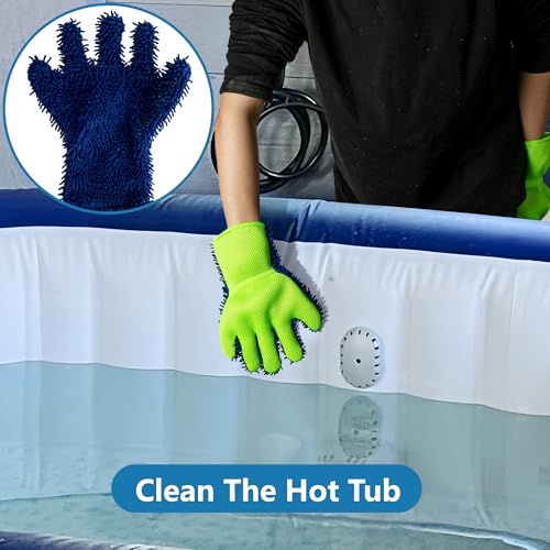 DECOHS 4 Pcs Pool Cleaning Scrubbing Mitt, Swimming Pool and Spa Cleaning Mitt, Pools Hot Tub Scrubbing Glove for Stain and Dirt Cleaning