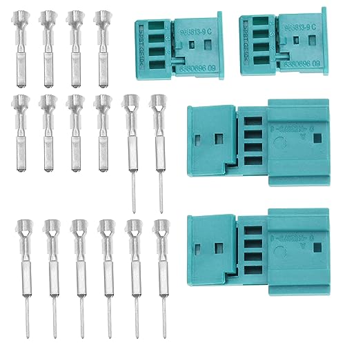ECSiNG 4Pcs Male & Female Wire Harness Connector 61132359994 61138380696 Compatible with BMW Socket Housing Repair Kit Waterproof Electronic Connector Wire Harness