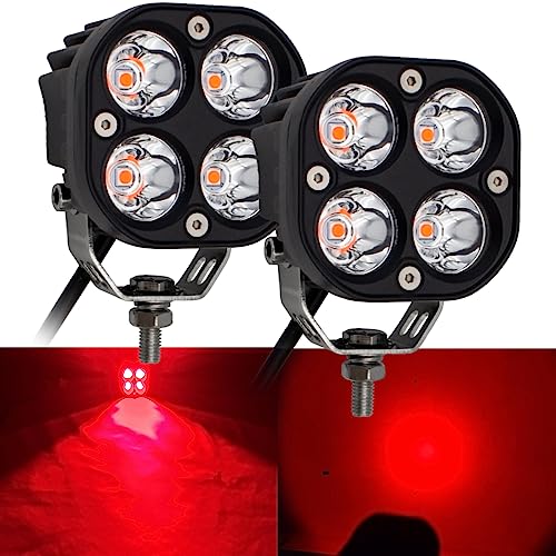 LED Red Offroad Driving Fog Lights Pod Lights Auxiliary Work Lights 2Pcs 40W 3Inch Red Hunting Fishing Lights fit for Fish Pig Truck Deer Hog Predator ATV 4WD Truck Trator Cart Boat Golf - size: Red