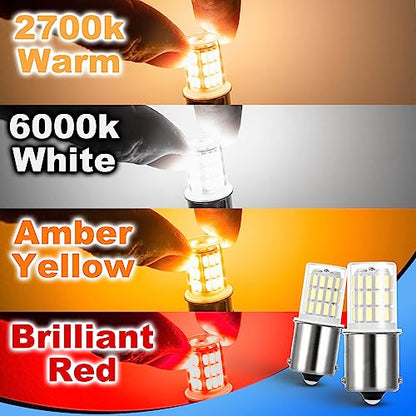 Heifymi 1156 LED Bulb 12V 24V LED Reverse Lights 1141 1003 7506 BA15S P21W Super Bright 6000K Replacement for Car Back up Tail Brake Lawn Mower Lights, 2 Pack - color: 6000K Daylight White, size: BA15S (2 Count)