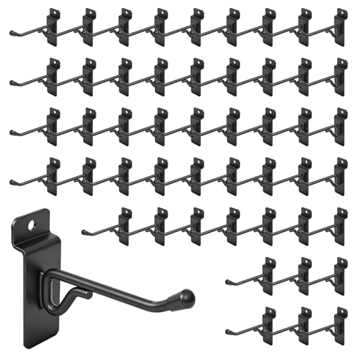 50 Pack 4 Inch Slatwall Hooks, Heavy Duty Slat Wall Hanger, Slat Wall Hanging Hook, Slatwall Accessories Display Hooks for Garage, Sheds, Retail Store, Kitchen, Craft Room (50, 4 Inch) - size: 4 Inch
