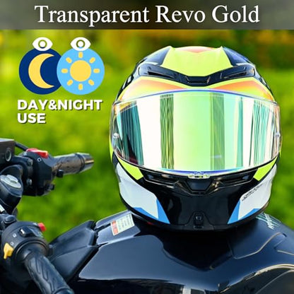 Compatible With K6S Visor K6 Face Shield Replacement Tinted Visor Helmet Accessories (Transparent Revo Gold) - color: Transparent Revo Gold