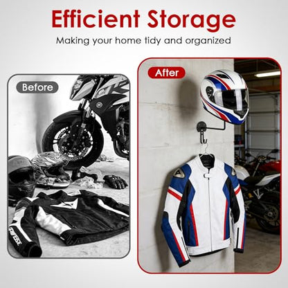 4Pack Helmet Wall Mount-Metal Motorcycle Helmet Holder with Screws,Heavy Duty Helmet Holder for Hats,Jackets,Balls & Helmet Accessories - size: 4PCS