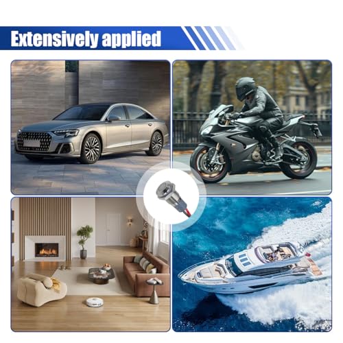 8mm/0.31" Signal Indicator Light, AC/DC 12V-24V Metal Shell Warning Lamps with Wire, Waterproof Panel Mount LED Signal Pilot Lamp, LED Dash Lights for Car Truck Boat Motorcycle (White) - color: White