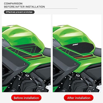 For Kawasaki Ninja 650 Ninja650 Z 650 Z650 2017-2024 Side Fuel Tank pad Tank Pads Protector Stickers Decal Gas Knee Grip Traction Pad Tankpad 3 PCS