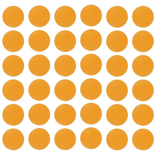 PATIKIL Reflective Stickers (Round, Yellow) (50 Pcs) High Visibility Safety Reflective Tape Adhesive Waterproof Warning Strips for Car/Motorcycle/Helmet/Trailer Truck - color: Yellow, size: Round