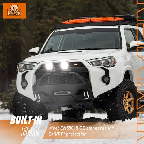 Nilight 3 Inch Cube LED Pod Light Bar 20W 2100LM Super Flood Screw-Less Offroad Driving Work Lights w/16AWG DT Wiring Harness Kit for Truck UTV 4x4 ATV Motorcycle - color: Indirect 4LED Flood Pod-White