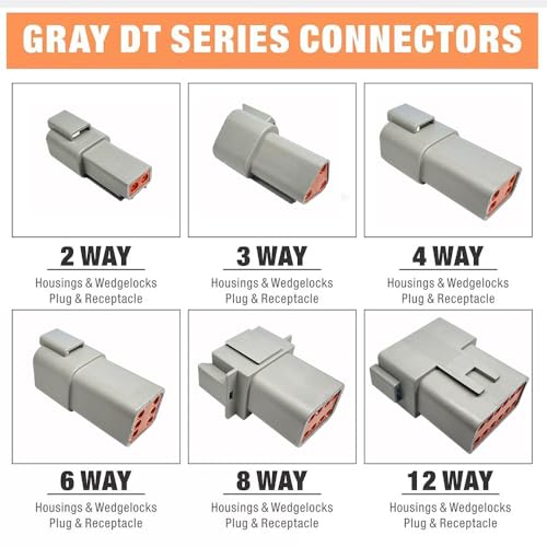 204PCS Deutsch Connector Kit, DT 2 3 4 6 8 12 Pin Connectors, IP67 Waterproof Electrical Wire Connectors Plug with 70 Pairs Size 16 Stamped Contacts for Car Truck Boat Motor (2SETS 204PCS) - size: 2SETS 204PCS