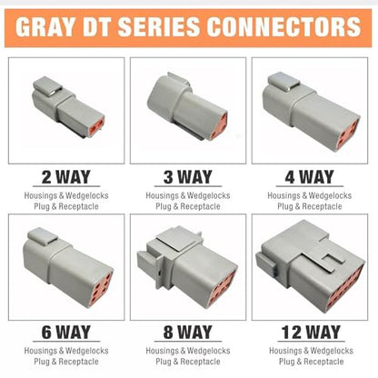 204PCS Deutsch Connector Kit, DT 2 3 4 6 8 12 Pin Connectors, IP67 Waterproof Electrical Wire Connectors Plug with 70 Pairs Size 16 Stamped Contacts for Car Truck Boat Motor (2SETS 204PCS) - size: 2SETS 204PCS