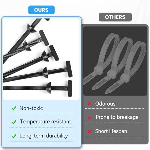 200 Pcs Nylon Universal Cable Tie Buckle - New T Multifunctional Nylon Zip Ties With Pin & Button Design Plastic Cable Fixion Tools Fasteners UV Resistant Zipties for Cars Daily Repair Bumper Clips