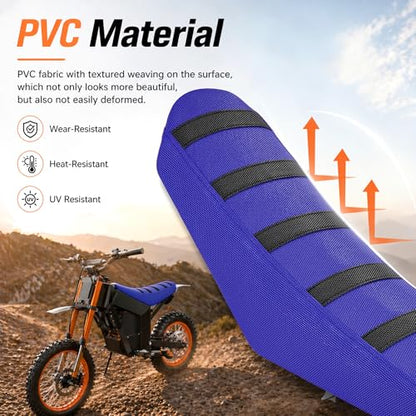 Electric Dirt Bike Seat Cover for Tutti Soleil 01,Black Stripe Non-Slip Motorcycle Cushion Cover for Tuttio Soleil01-Blue - color: Blue
