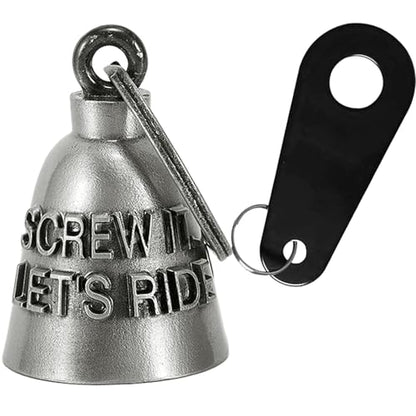 Dream Apparel Motorcycle Bell Guardian Angel Drive Away Gremlin, Biker Bell for Men Women Rider Riding, Good Luck Gift - style: Screw It. Let's Ride