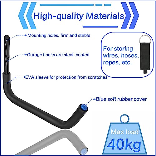 Kayak Storage Hooks, 15Inch Heavy Duty Garage Wall Mount Rack, Garage Storage Hangers for Canoe, Surfboard, Snowboard (19G-15Inch, 4pack) - size: 15inch