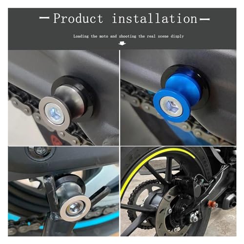 Motorcycle M8 Swingarm Spools Rear Stand Screws Sliders for H GROM MSX125 2015 2016 2017 2018-2023 2024(Silver.) - color: Silver.