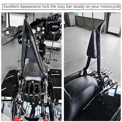Detachable Sissy Bar Passenger Backrest for Harley Touring Road Glide Road King CVO Street Glide Electra Glide Ultra 2009-2025 (26" Black) - color: Black, size: 2009-2024