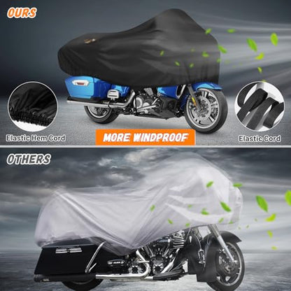 Motorcycle Half Cover Waterproof Windproof Outdoor Dustproof for Touring Models Road King Street Glide Road Glide and More. Black - size: Half Cover