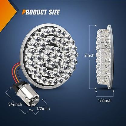 Nilight LED Turn Signal Rear Brake Running Lights 1157 Double Contacts Plug and Play for Harley Davidson Dyna Sportster Touring Street Glide Road King Iron 883 - color: Clear turn signal light