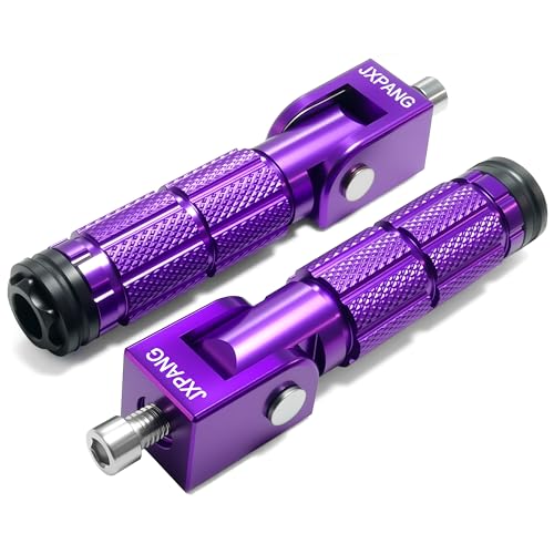 Universal Motorcycle Bicycle Folding Passenger Foot Pegs M8 Rearsets Rear Set Footrests Footpeg Foot Rest Peg Pedals For Bike Install Hole 8mm (A-ZDJT-012-Purple) - color: A-ZDJT-012-Purple