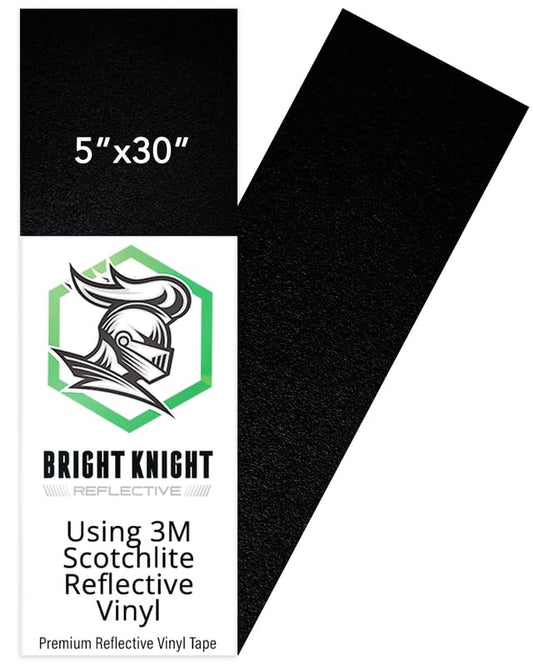 Bright Knight Decals Black Reflective Vinyl Motorcycle Helmet Reflective Stickers 5x30, Made with 3M Reflective Tape Vinyl for Trailers, Cars, Bikes, Rims, Waterproof Black Reflective Tape - color: Black, size: 5x30