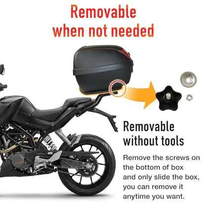 Japard Motorcycle Top Case 28L Rear Box Daily Tail Box Trunk Lockable Storage Carrier Waterproof Universal Mounting for Helmet Luggage (28L)