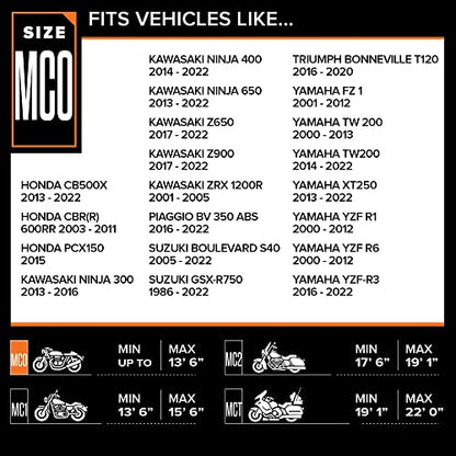Budge MC-9 Sportsman Motorcycle Cover, Black, Waterproof, Universal Fit, Fits up to 86", Medium