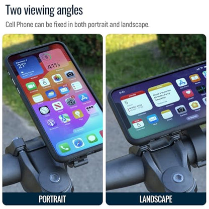 Bike Phone Mount,Motorcycle Phone Holder with Universal Adapter,Out Front Bicycle Handlebar Mount for Mountain Road EBike,Scooter,Moto,MTB,Quick Release Attach/Detach-Black【Series C - 1st Gen】 - color: 【1st Gen】Handlebar Mount-Black