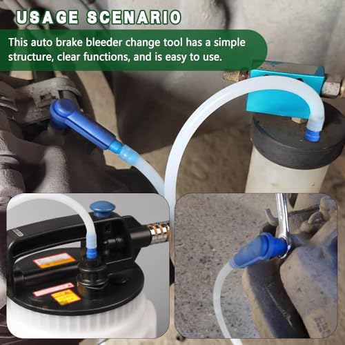 Brake Fluid Bleeder Hose, Brake Fluid Bleeder Kit, 6.56 Ft Car Brake Bleeding Hose Oil Fluid Extractor Tool with Adapter, Replacement Tube for Car Motorcycle Braking System Repair Tool (2M) - color: 2M